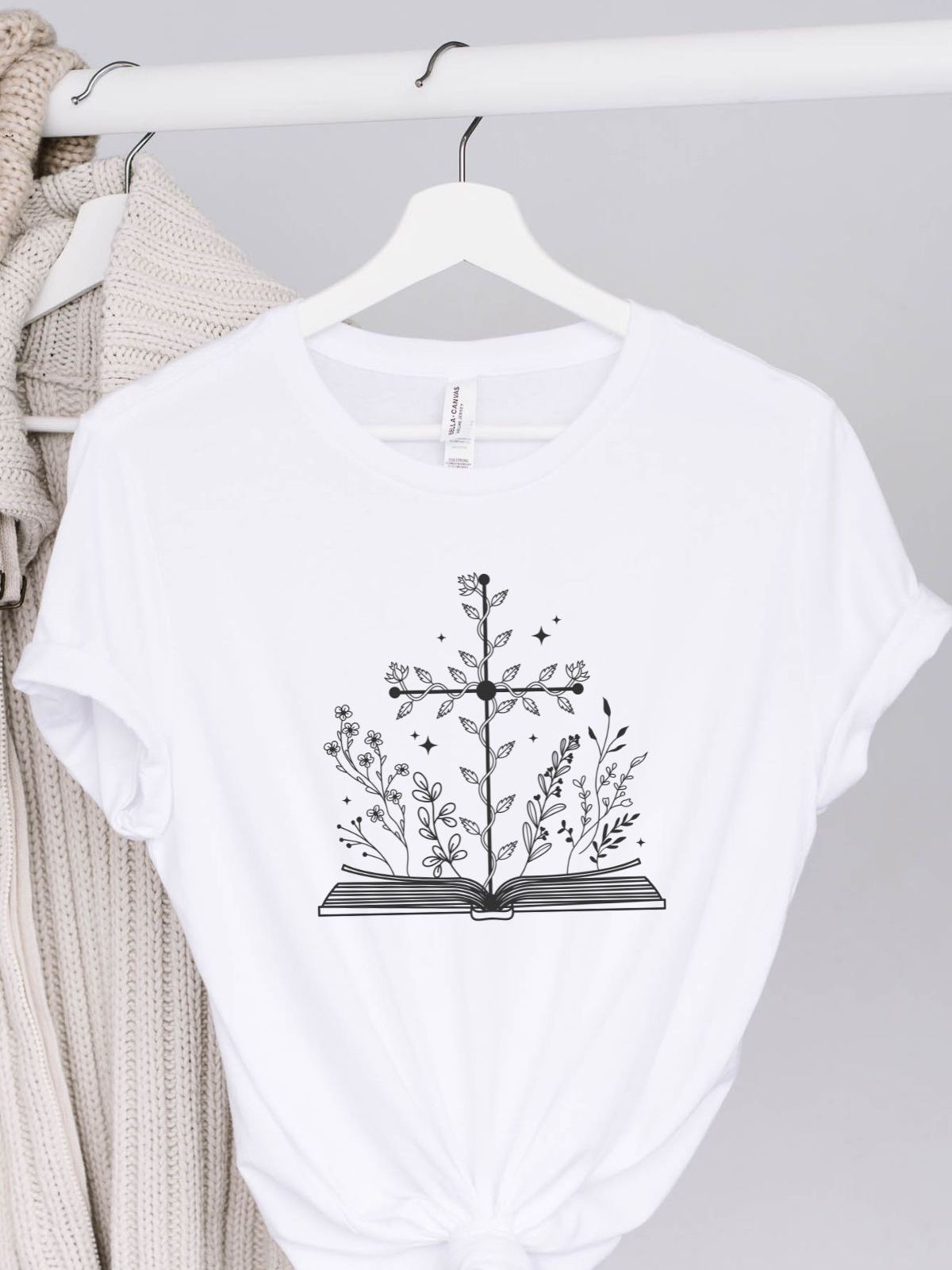 Floral Bookmark Womens T-Shirt Casual Spring