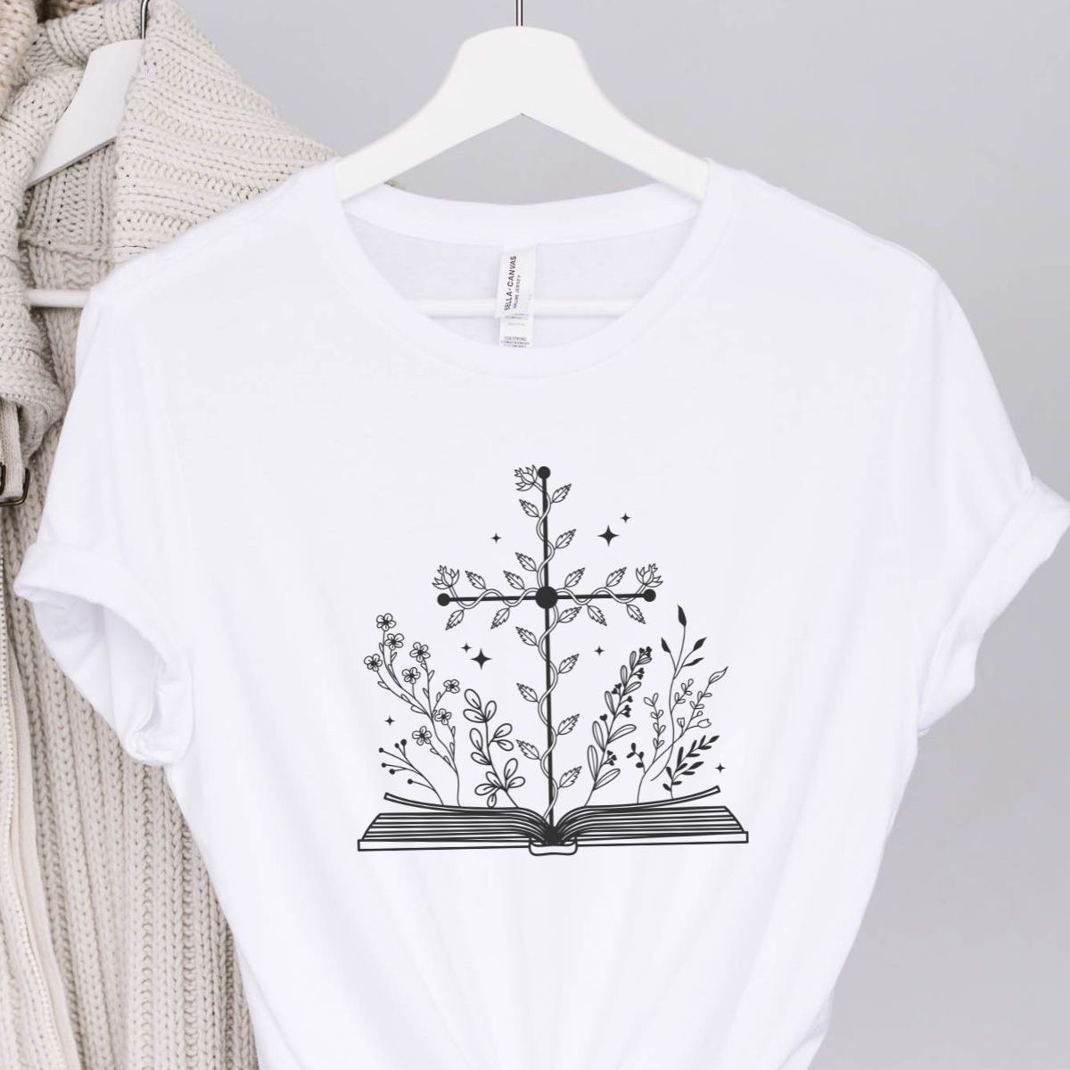 Floral Bookmark Womens T-Shirt Casual Spring