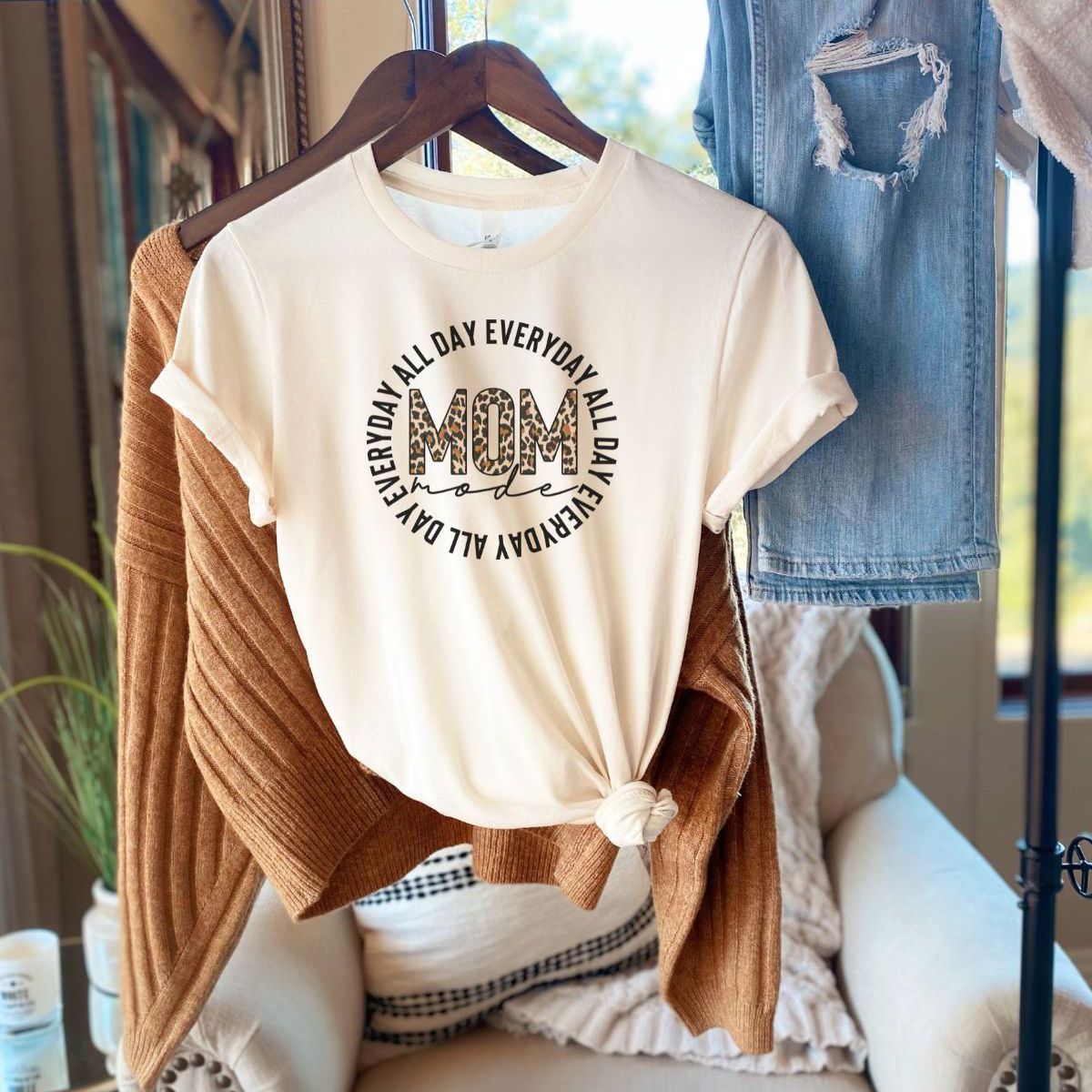 Mom Mode Womens TShirt Everyday Casual
