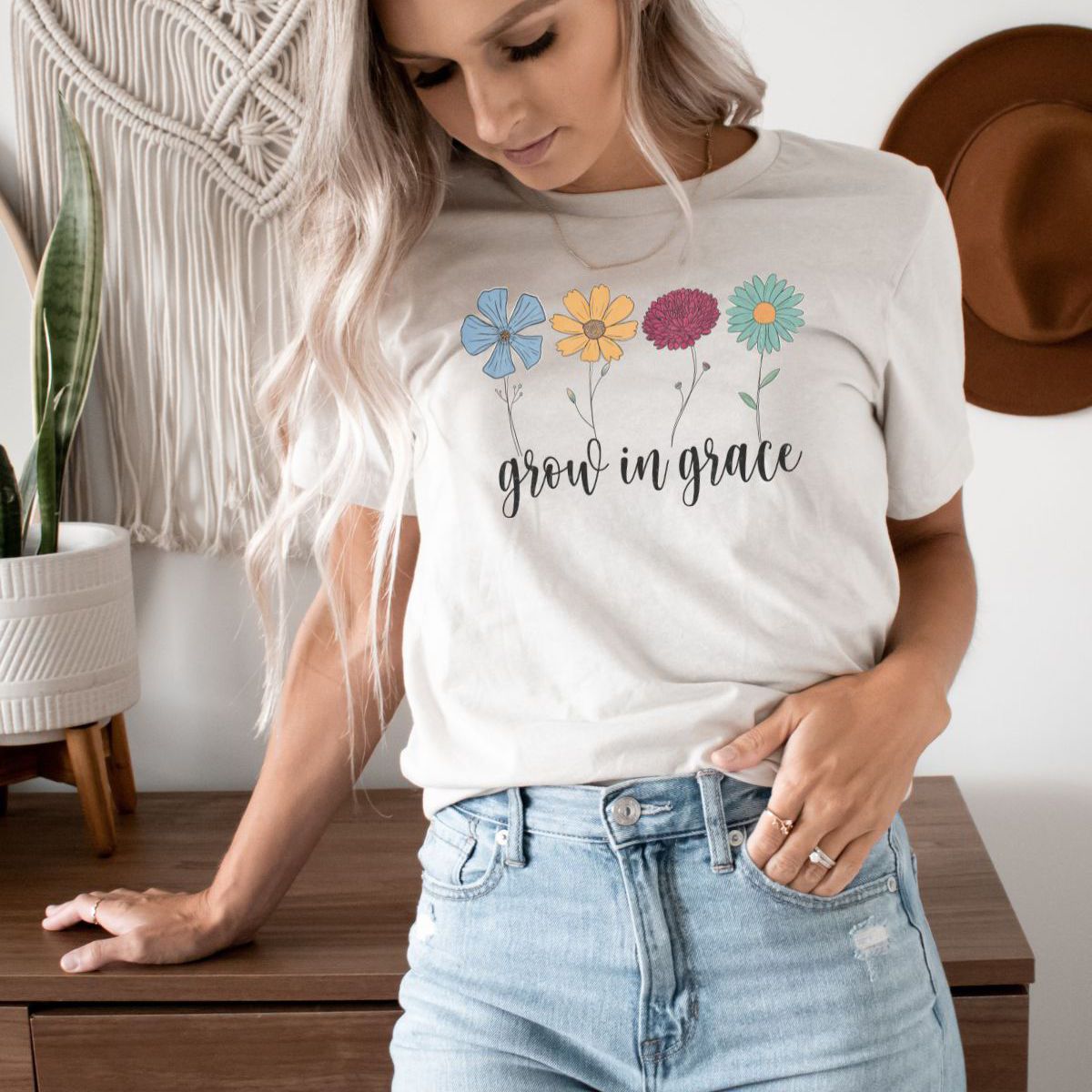 Grow in Grace Women's T-Shirt Floral