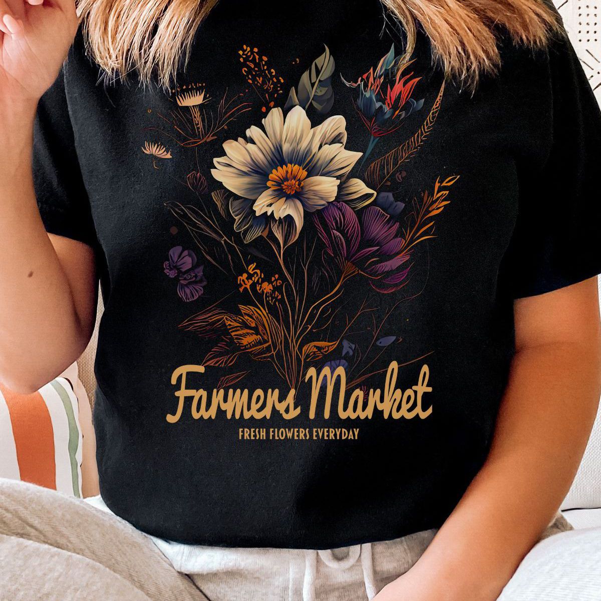 Floral Farmers Market Women's Tee Casual Wear