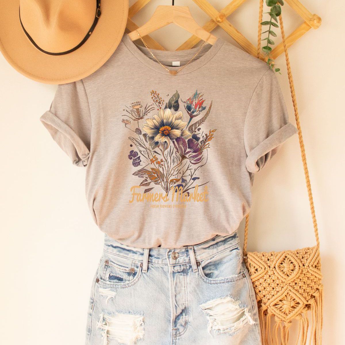 Floral Farmers Market Women's Tee Casual Wear