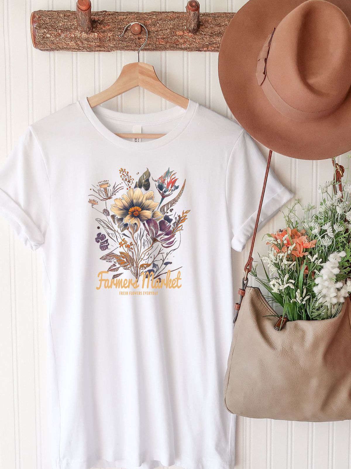 Floral Farmers Market Women's Tee Casual Wear