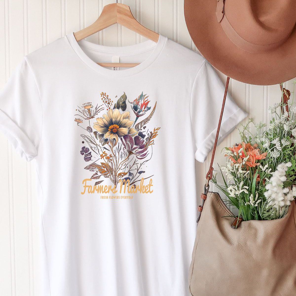 Floral Farmers Market Women's Tee Casual Wear