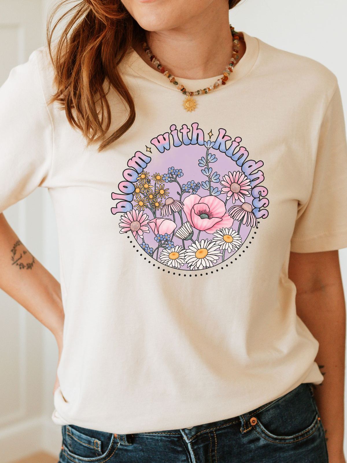 Bloom with Kindness Women T-Shirt Spring