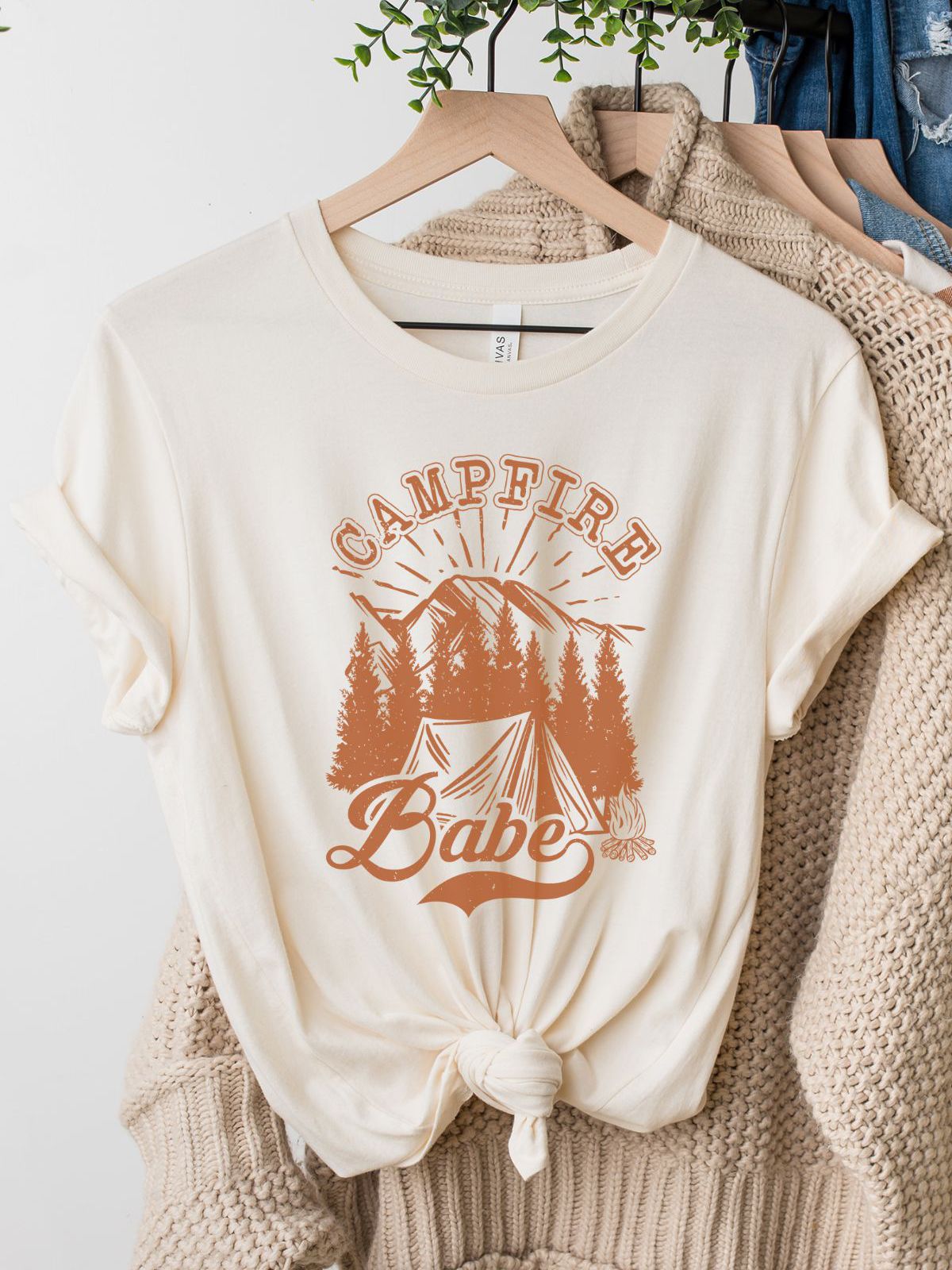 Campfire Babe Womens T-Shirt Camping