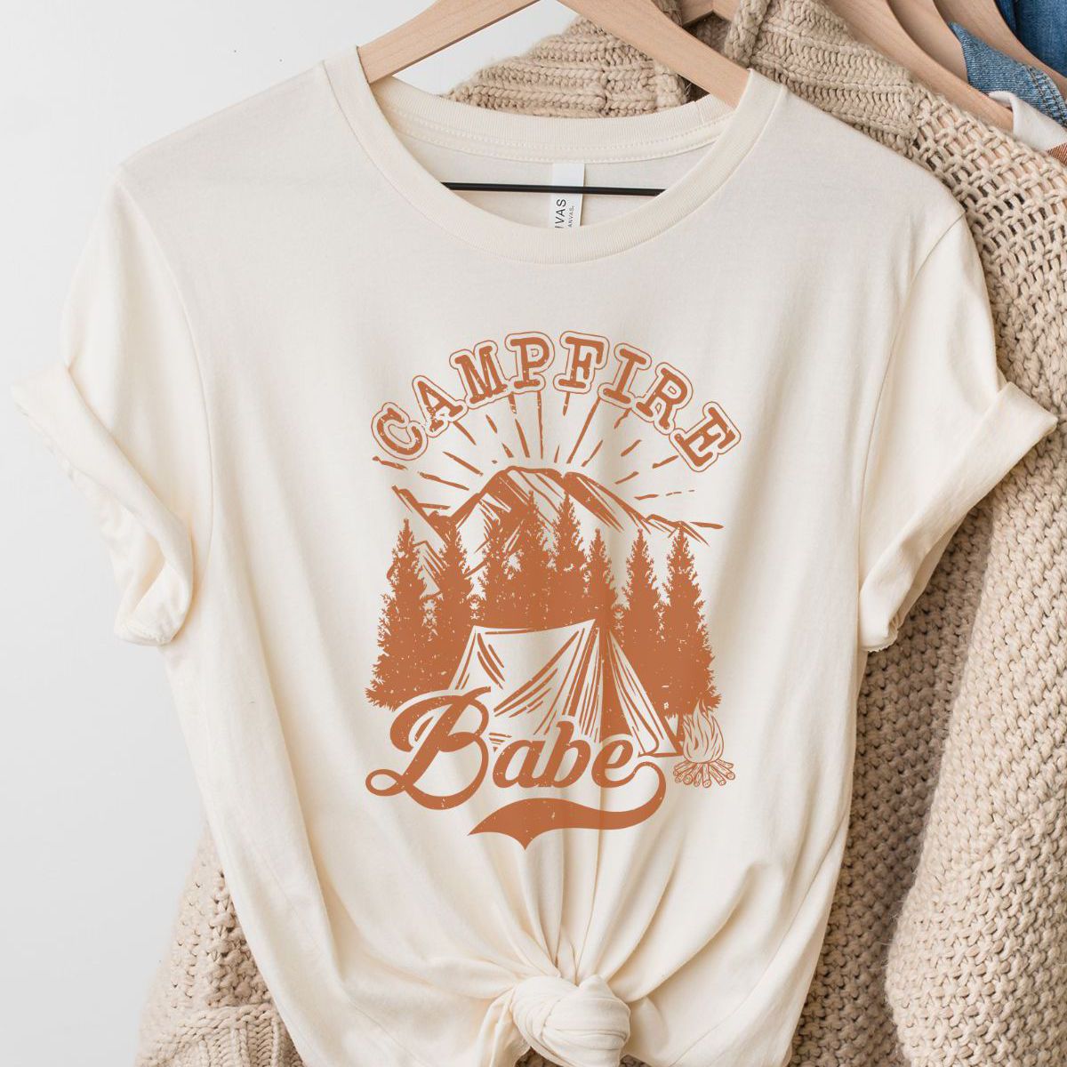 Campfire Babe Womens T-Shirt Camping