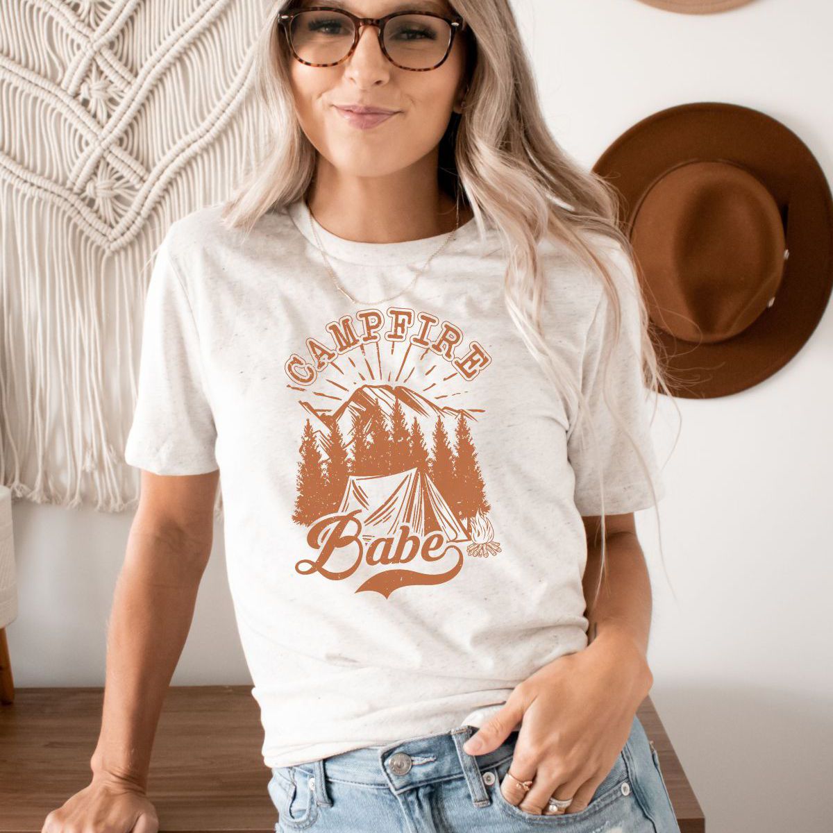 Campfire Babe Womens T-Shirt Camping