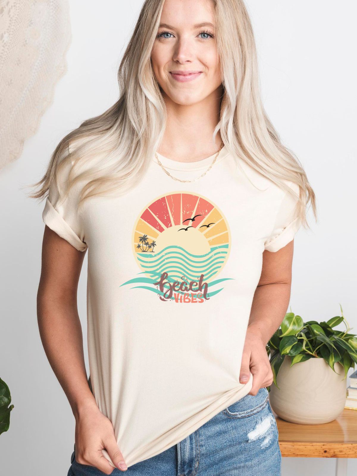 Beach Vibes Women T-Shirt Summer