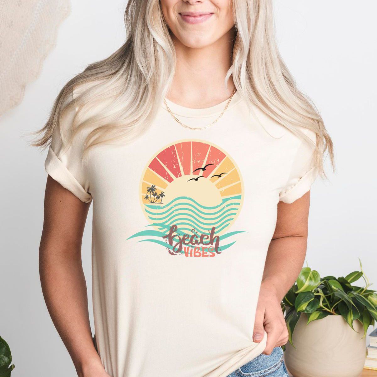 Beach Vibes Women T-Shirt Summer