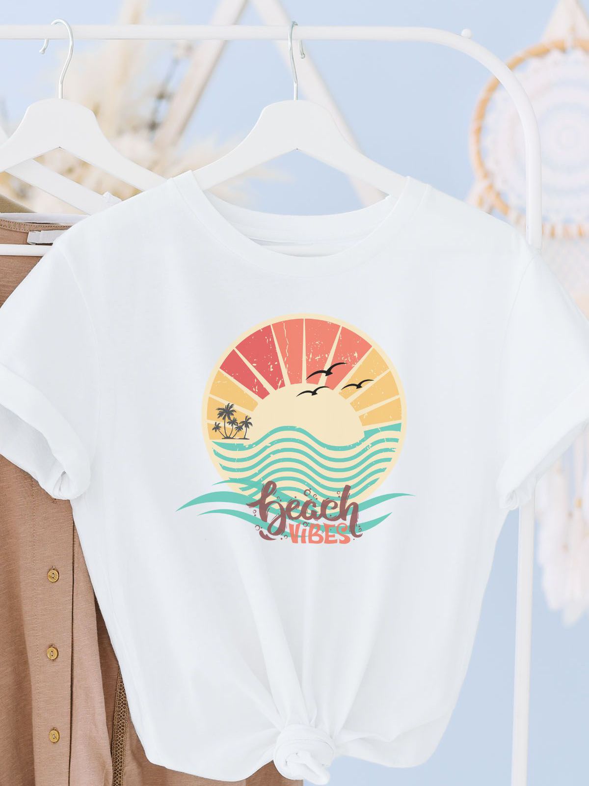 Beach Vibes Women T-Shirt Summer