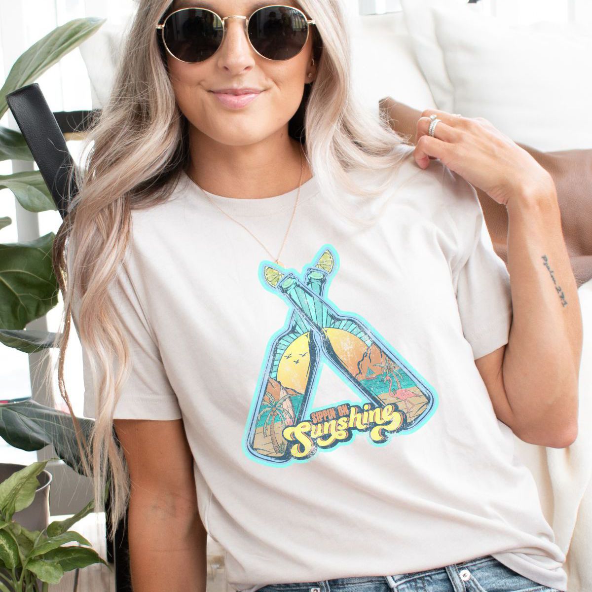 Sippin Sunshine Women T-Shirt Summer