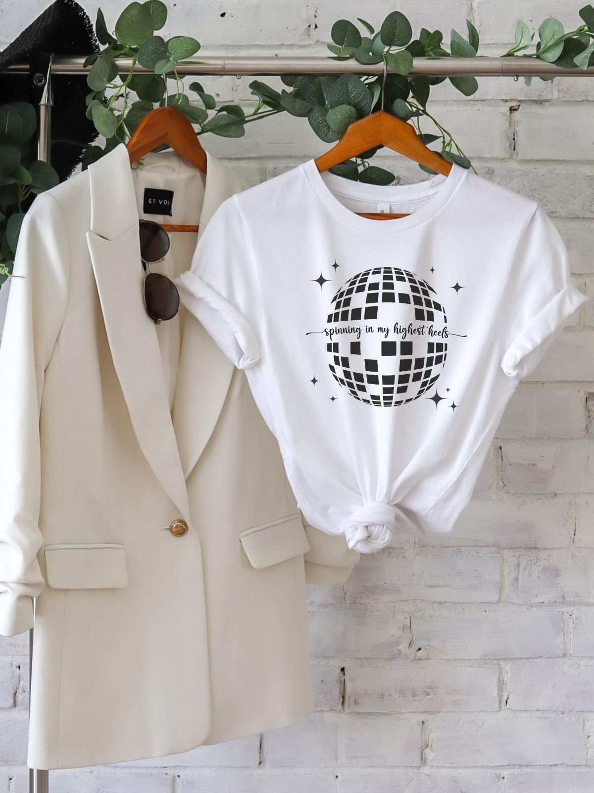 Disco Ball Womens T-Shirt Casual Party