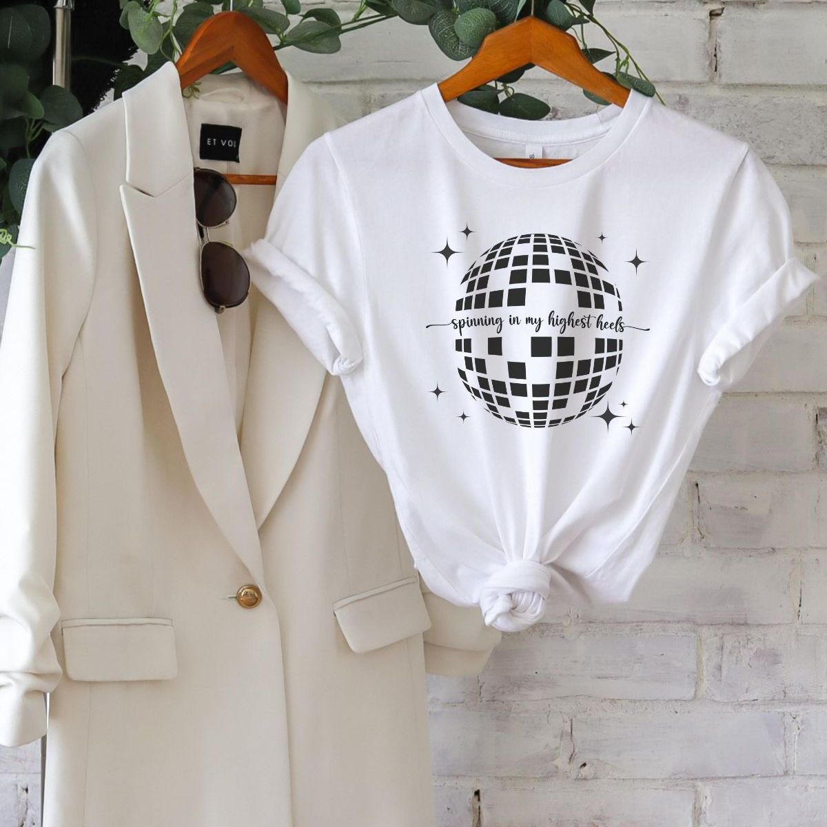 Disco Ball Womens T-Shirt Casual Party