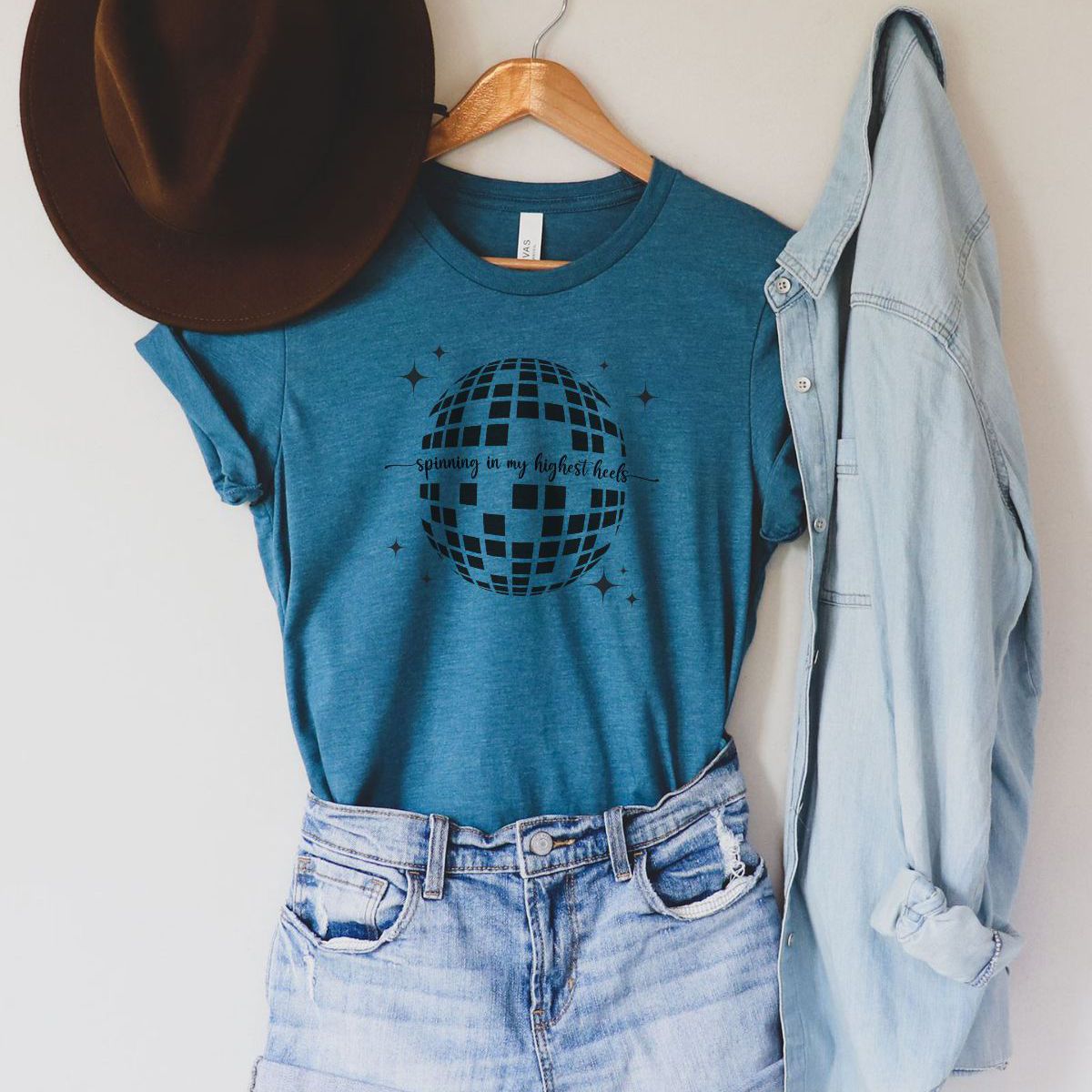 Disco Ball Womens T-Shirt Casual Party