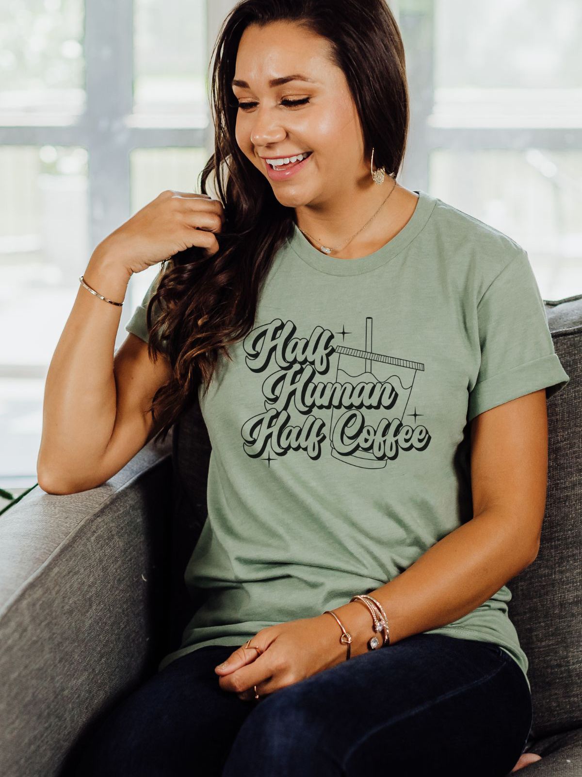 Half Human Half Coffee Unisex Tee