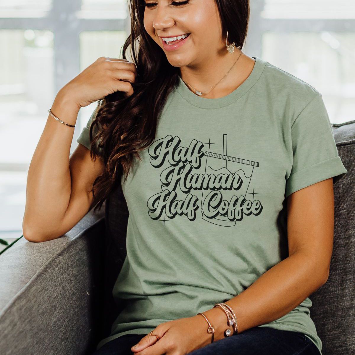 Half Human Half Coffee Unisex Tee