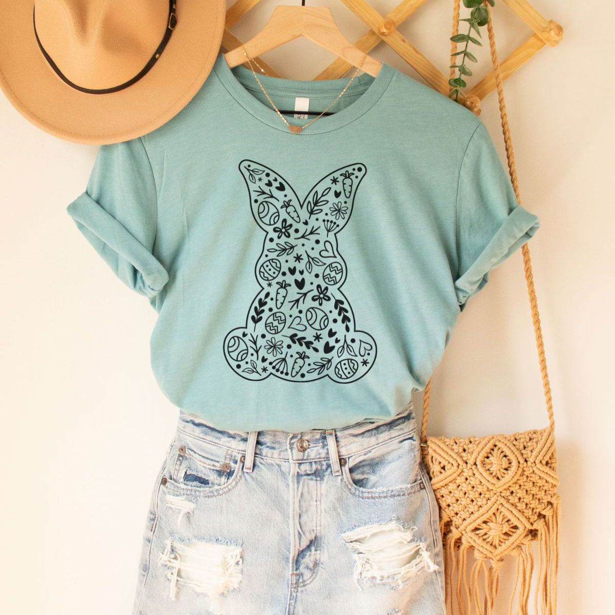 Floral Bunny Women's T-Shirt Easter
