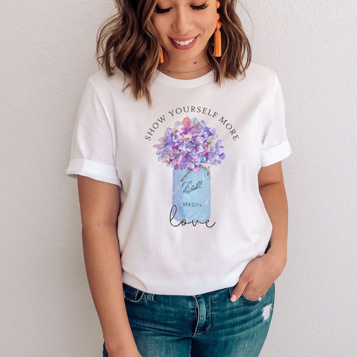 Floral Women'S T-Shirt Love Casual