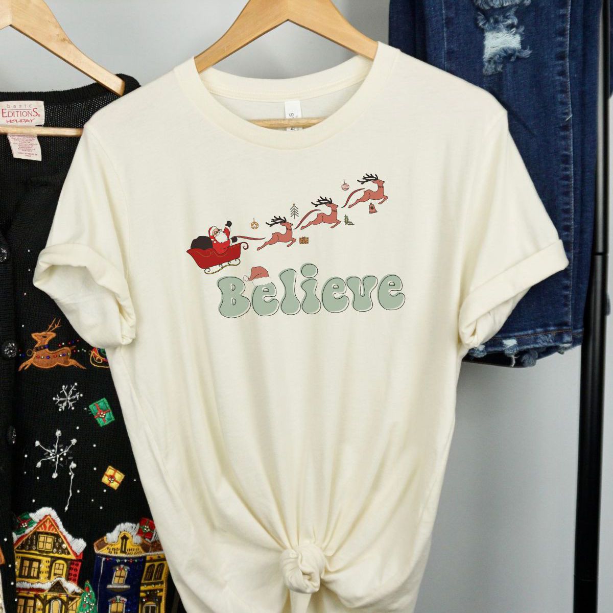 Believe Women T-shirt Christmas