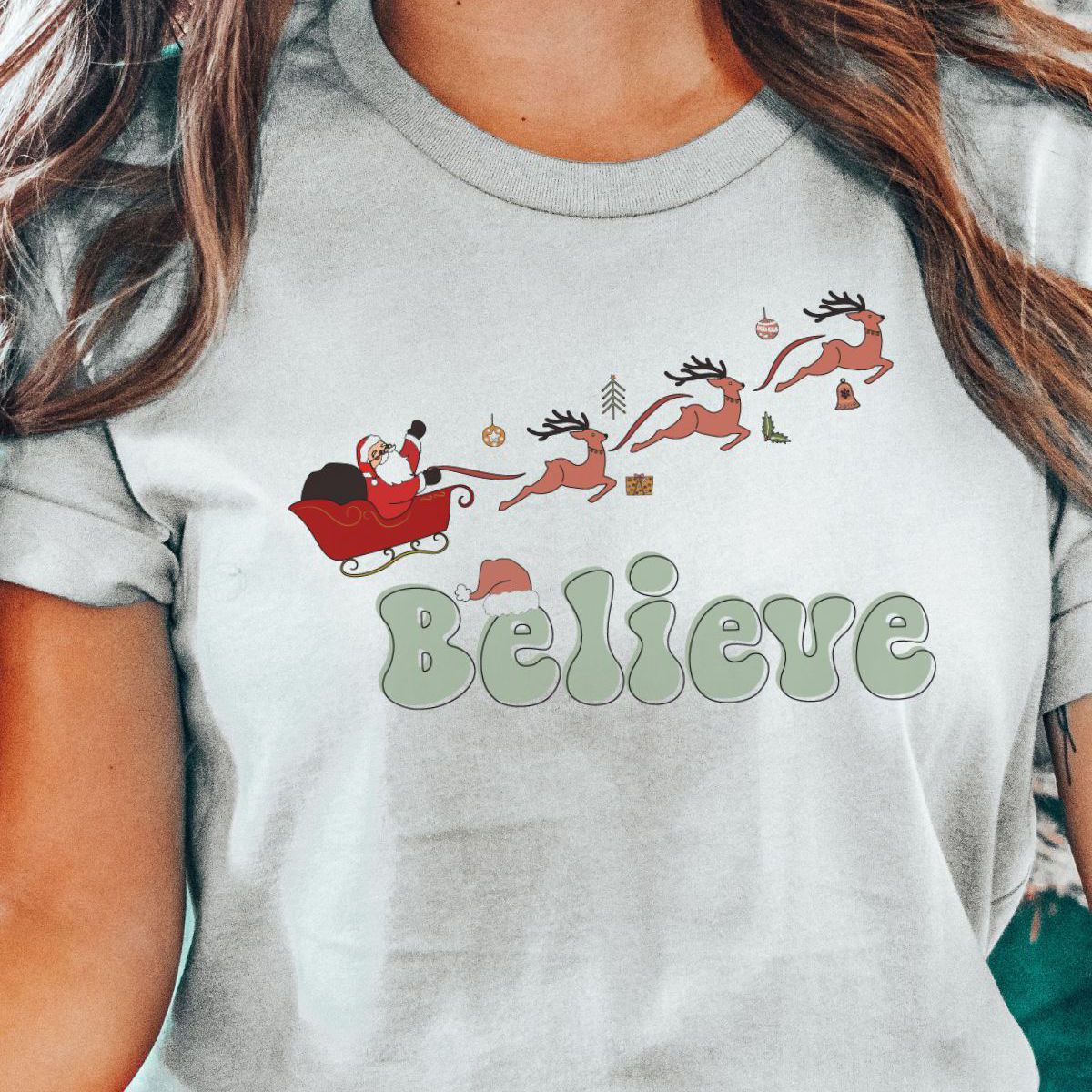 Believe Women T-shirt Christmas