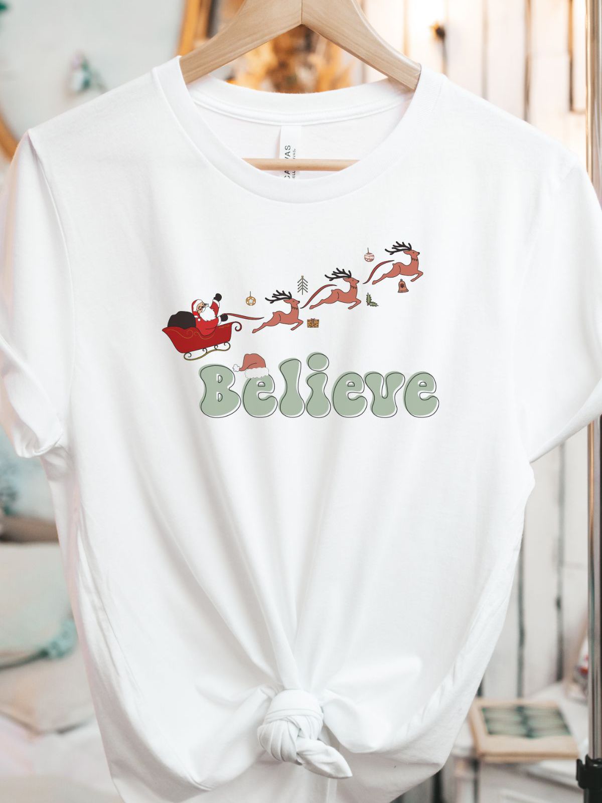 Believe Women T-shirt Christmas