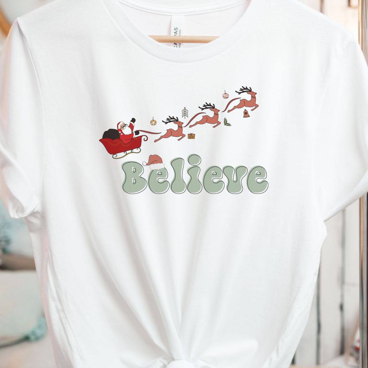 Believe Women T-shirt Christmas