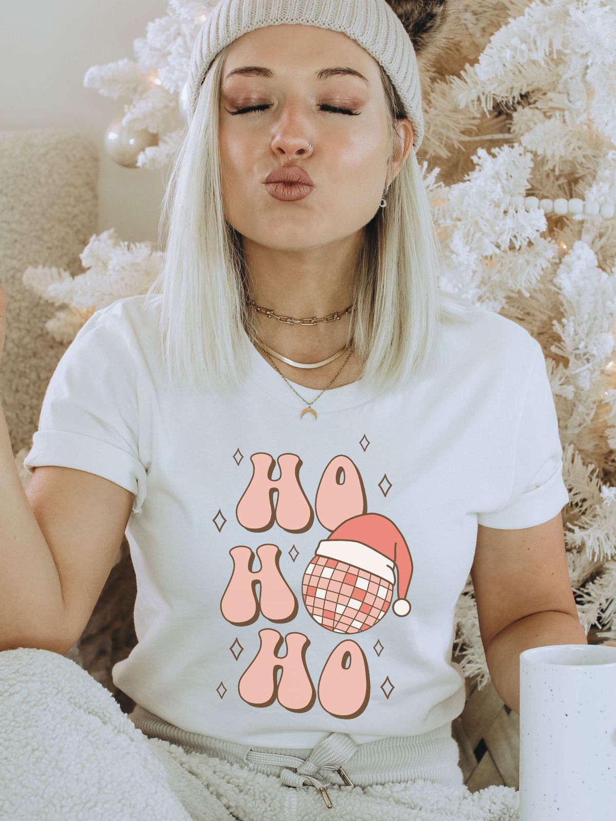 Ho Ho Ho Womens T-Shirt Christmas