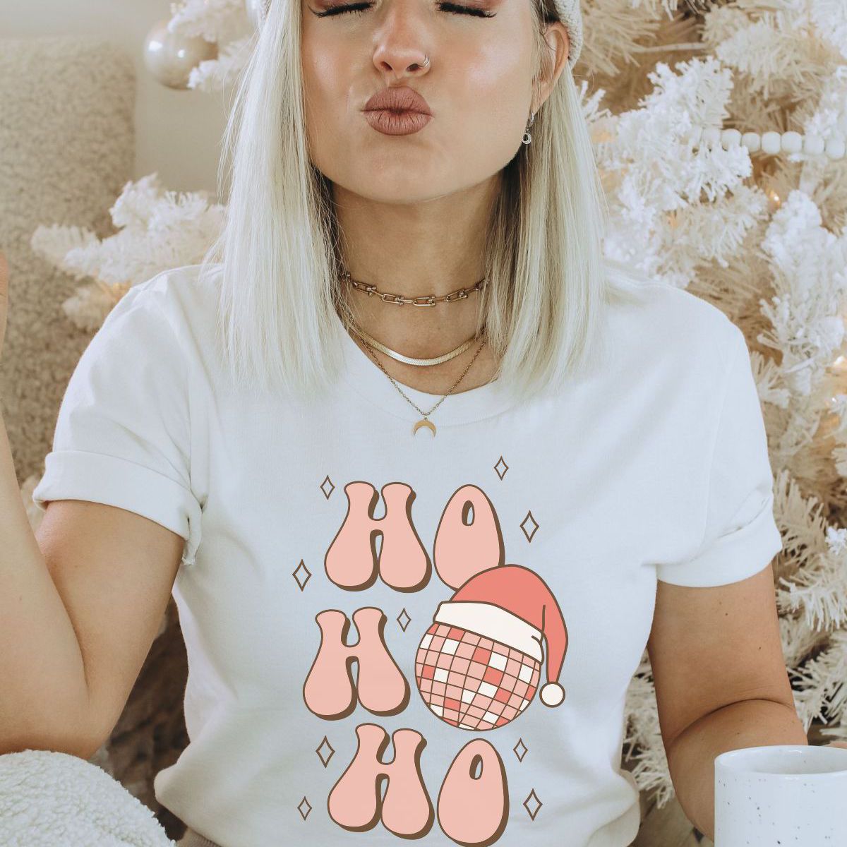 Ho Ho Ho Womens T-Shirt Christmas