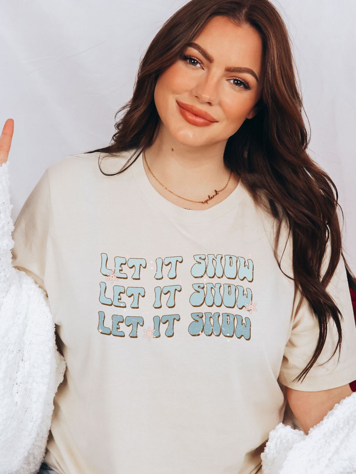 Let It Snow Womens T-Shirt Christmas