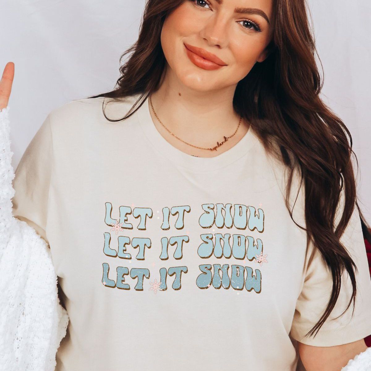 Let It Snow Womens T-Shirt Christmas