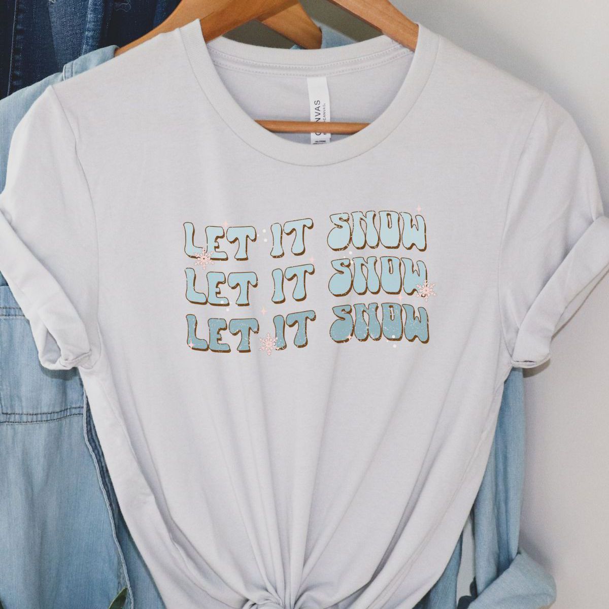 Let It Snow Womens T-Shirt Christmas