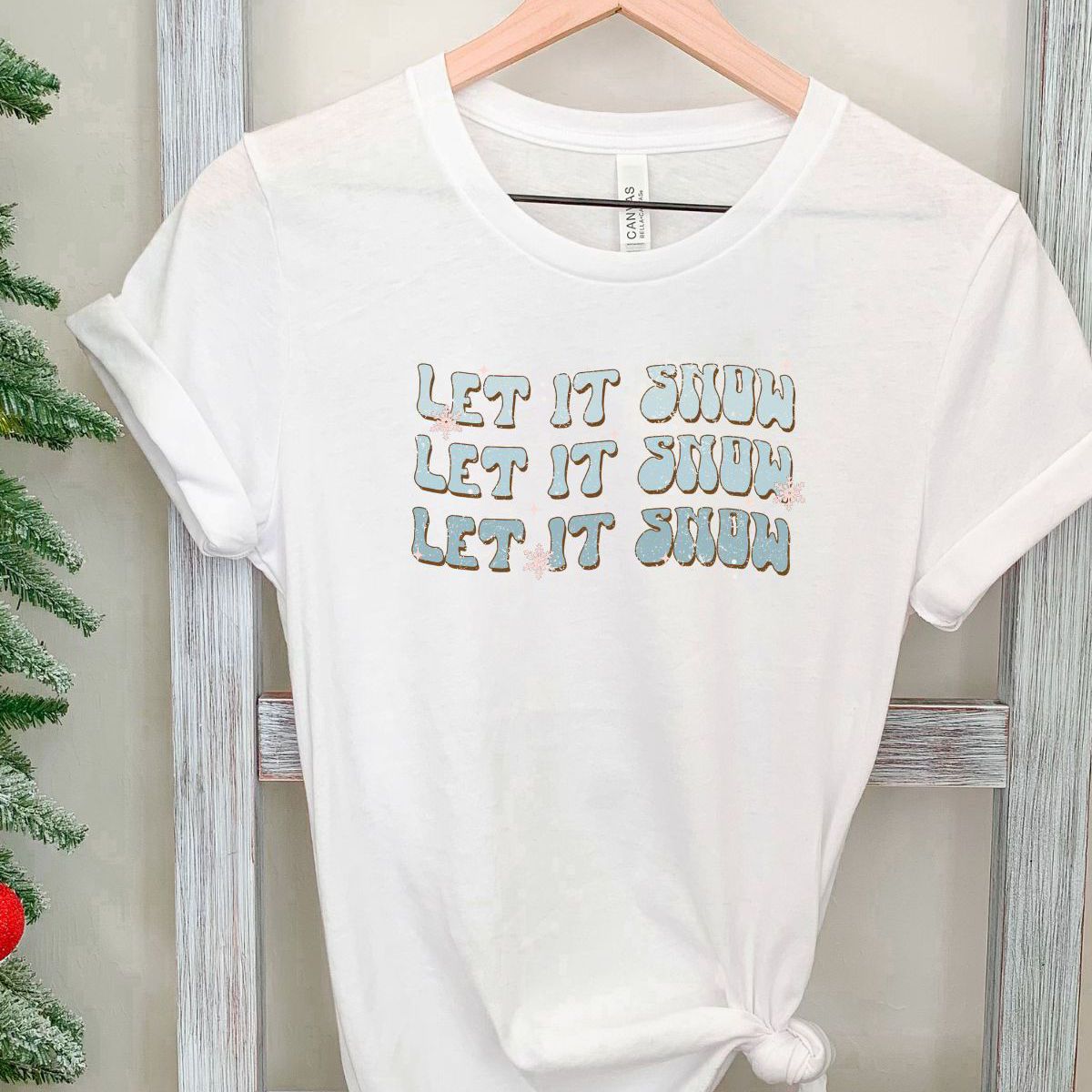 Let It Snow Womens T-Shirt Christmas
