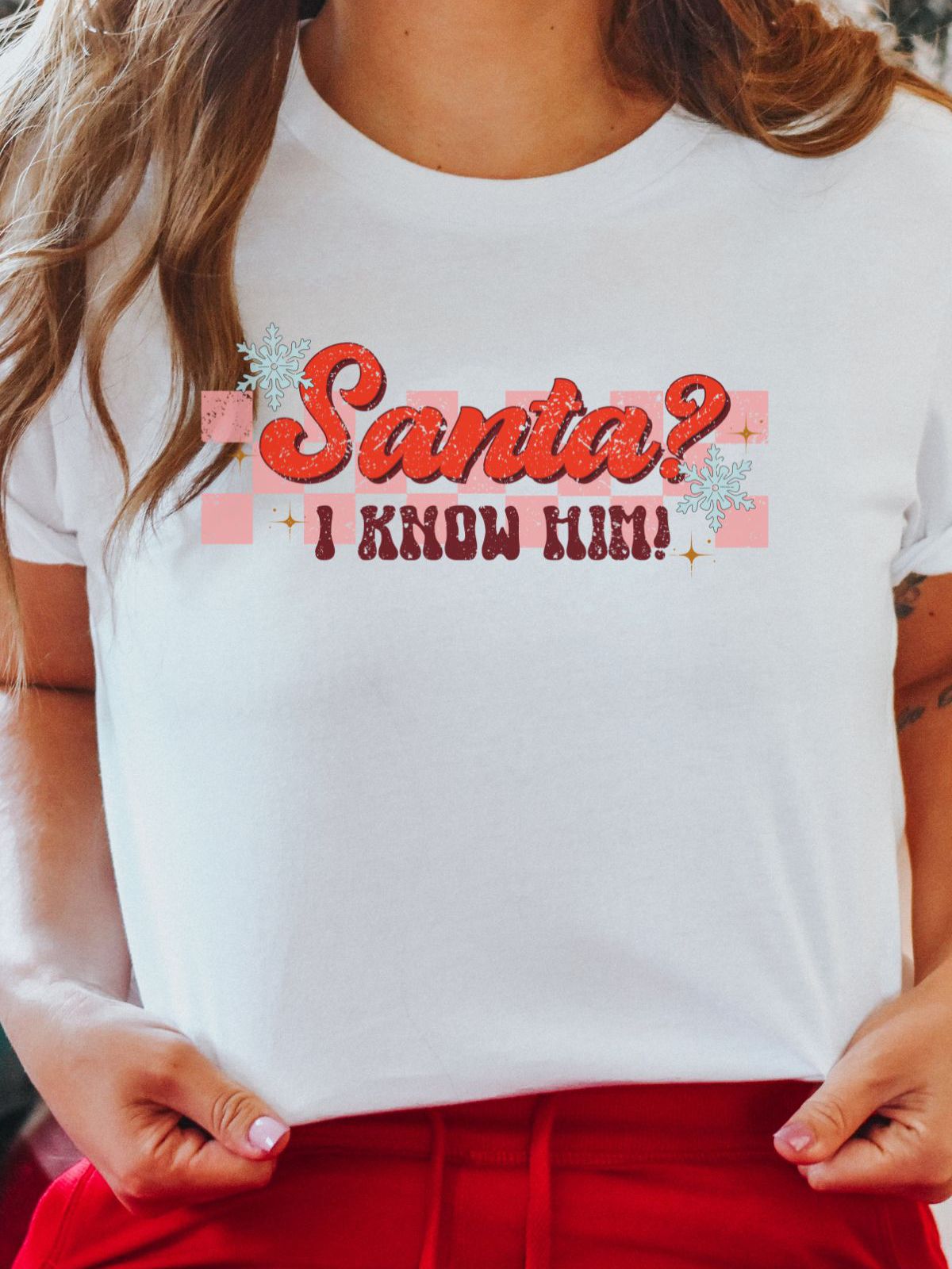 Santa Tee Women Casual Christmas