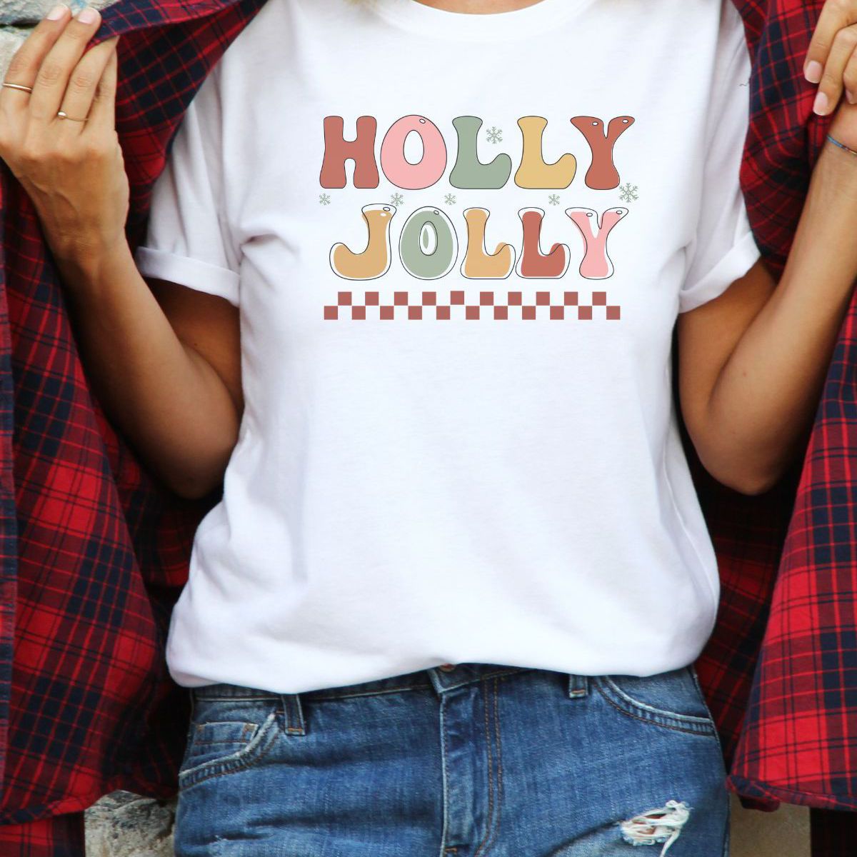 Holly Jolly Womens T-Shirt Christmas