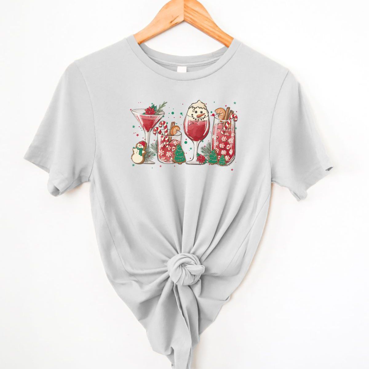 Festive Drinks Womens T-Shirt Christmas