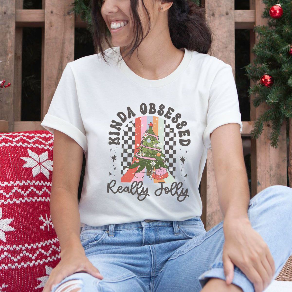 Kinda Obsessed Womens T-shirt Christmas
