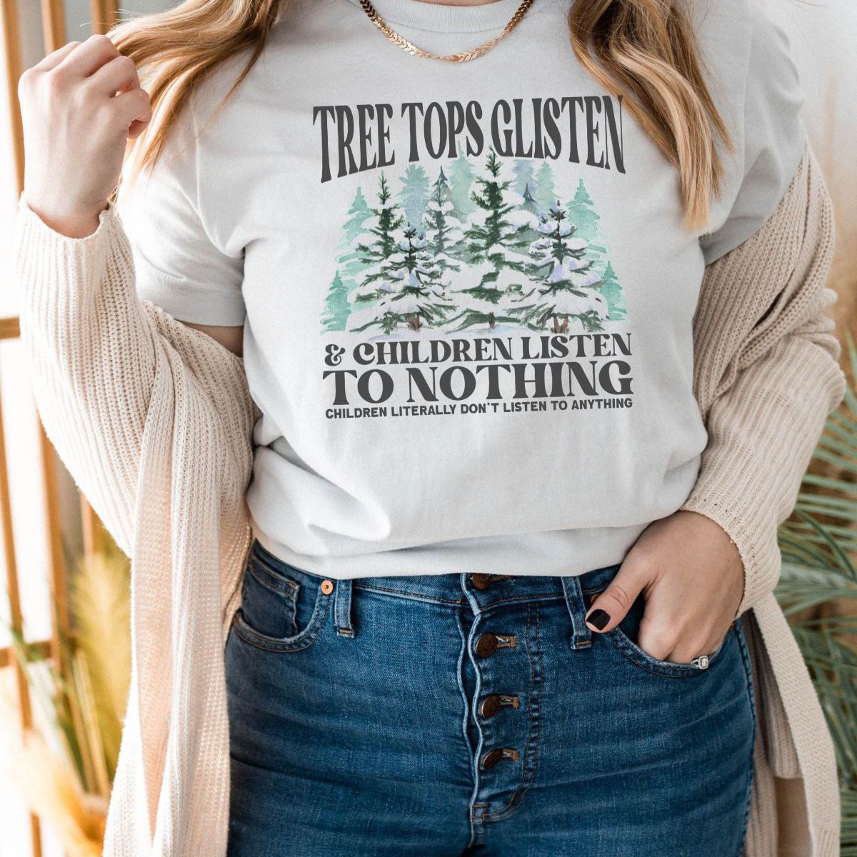 Tree Tops Women T-Shirt Christmas