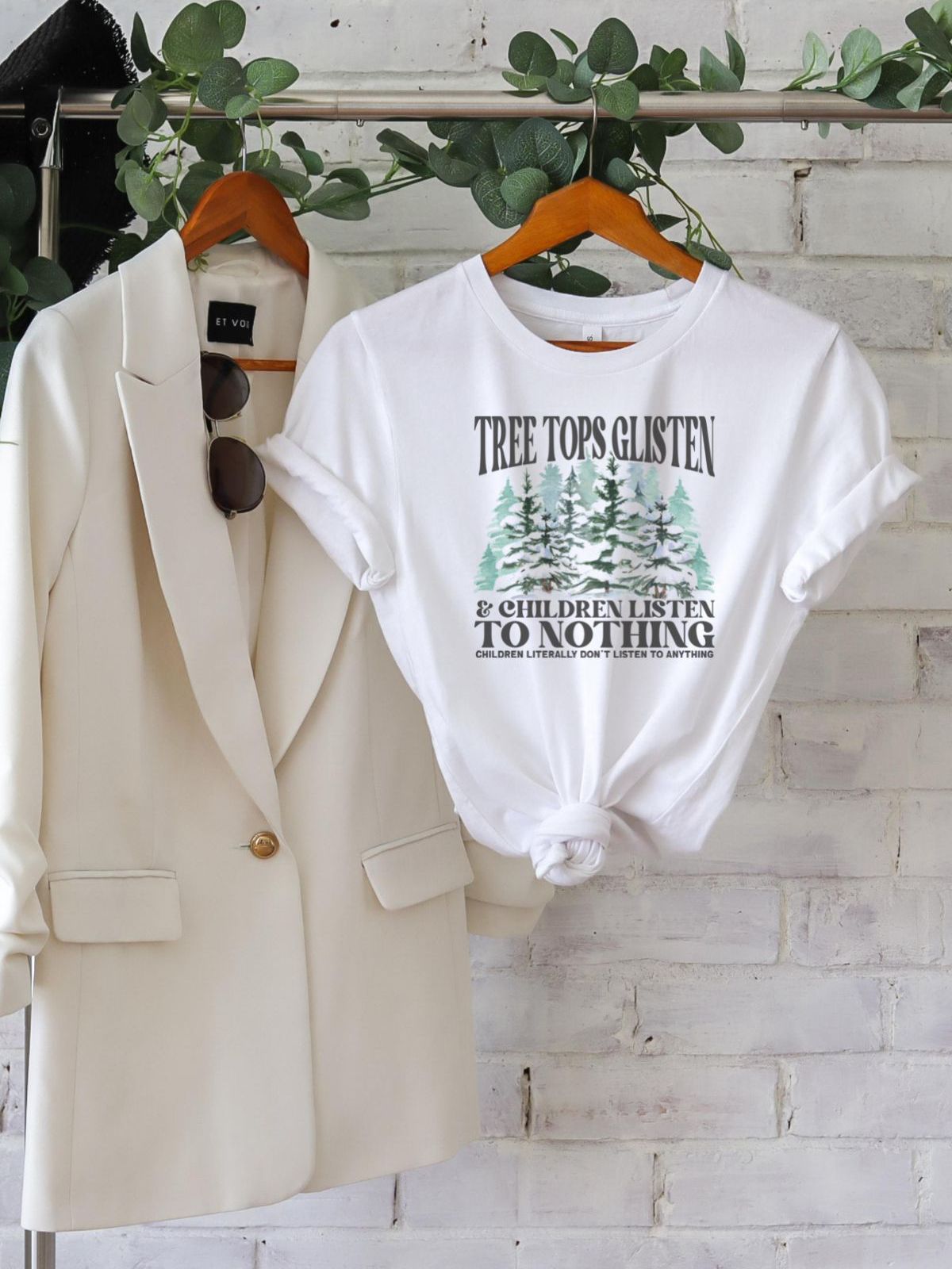 Tree Tops Women T-Shirt Christmas