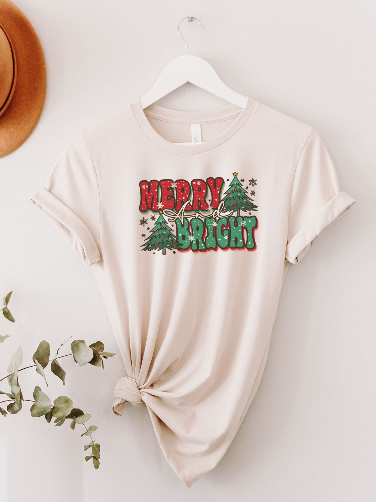 Merry And Bright Womens T Shirt Christmas