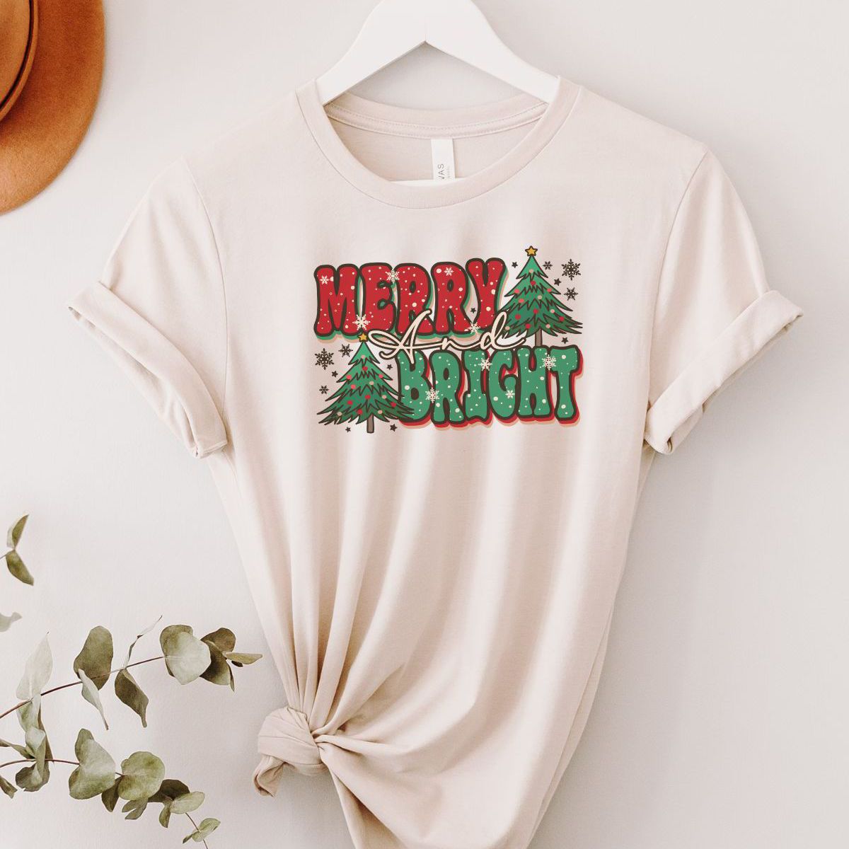 Merry And Bright Womens T Shirt Christmas