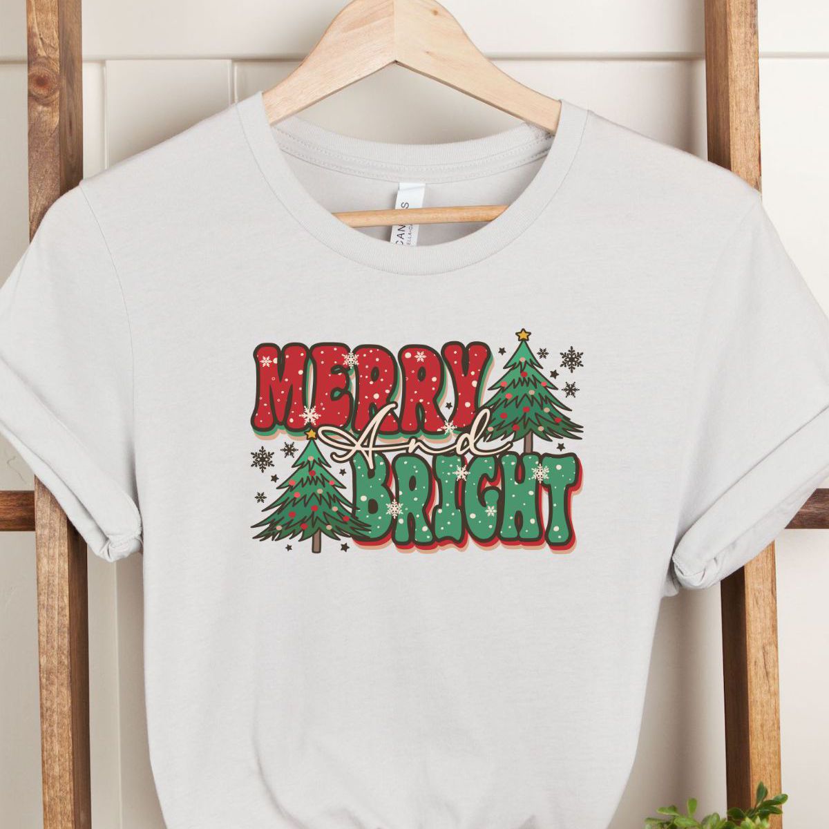 Merry And Bright Womens T Shirt Christmas