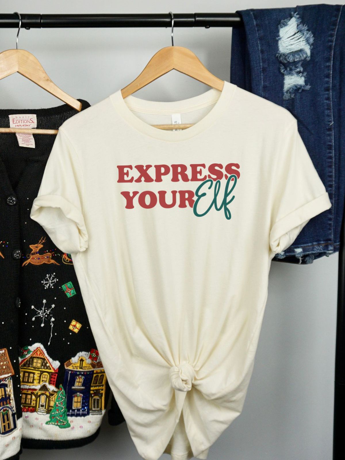 Express Your Elf Womens T-Shirt Christmas
