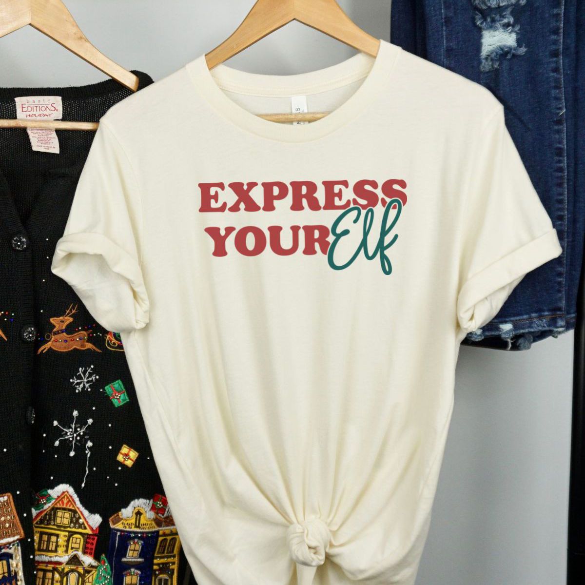 Express Your Elf Womens T-Shirt Christmas