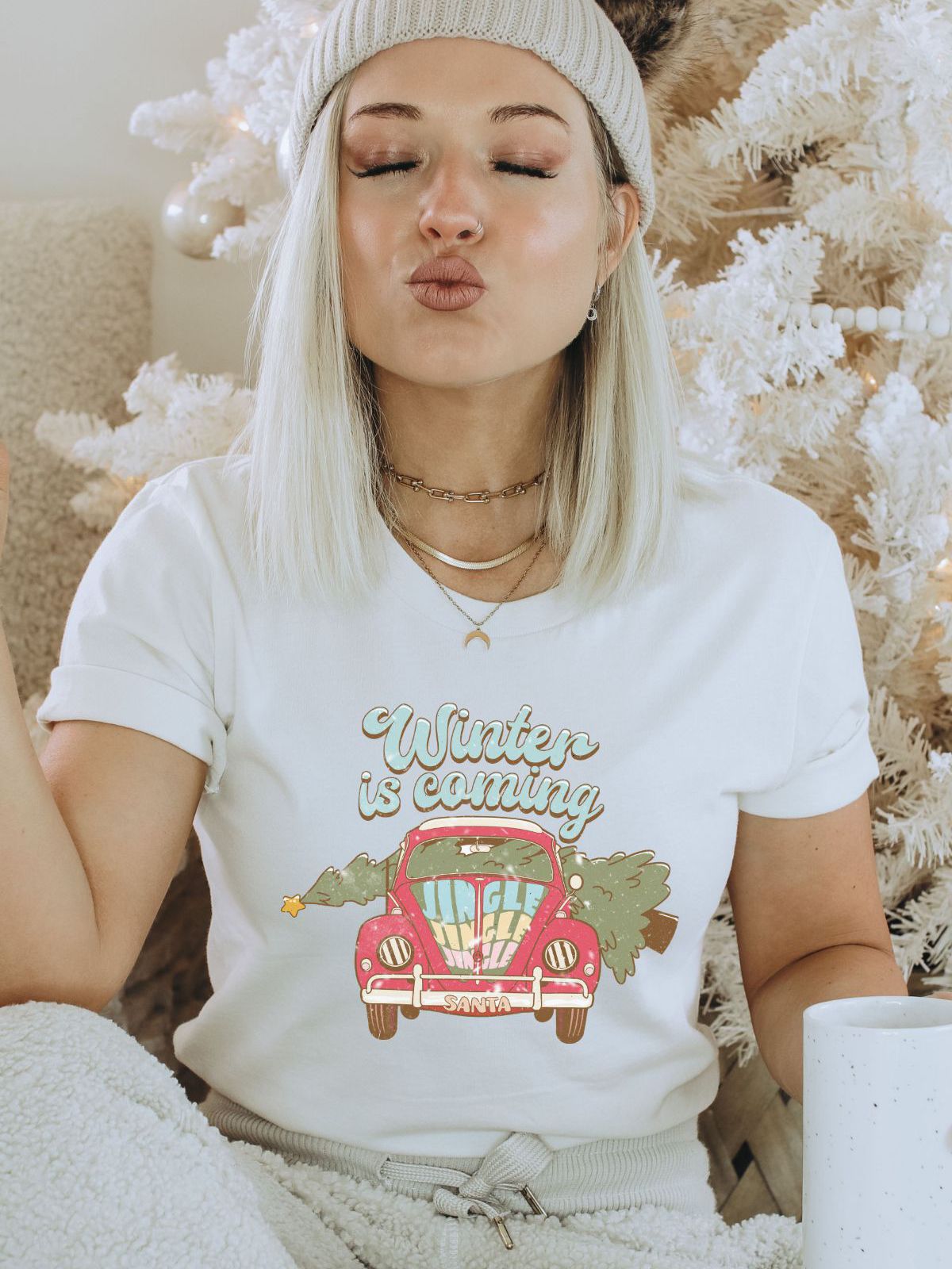 Winter Car Unisex Tee Christmas