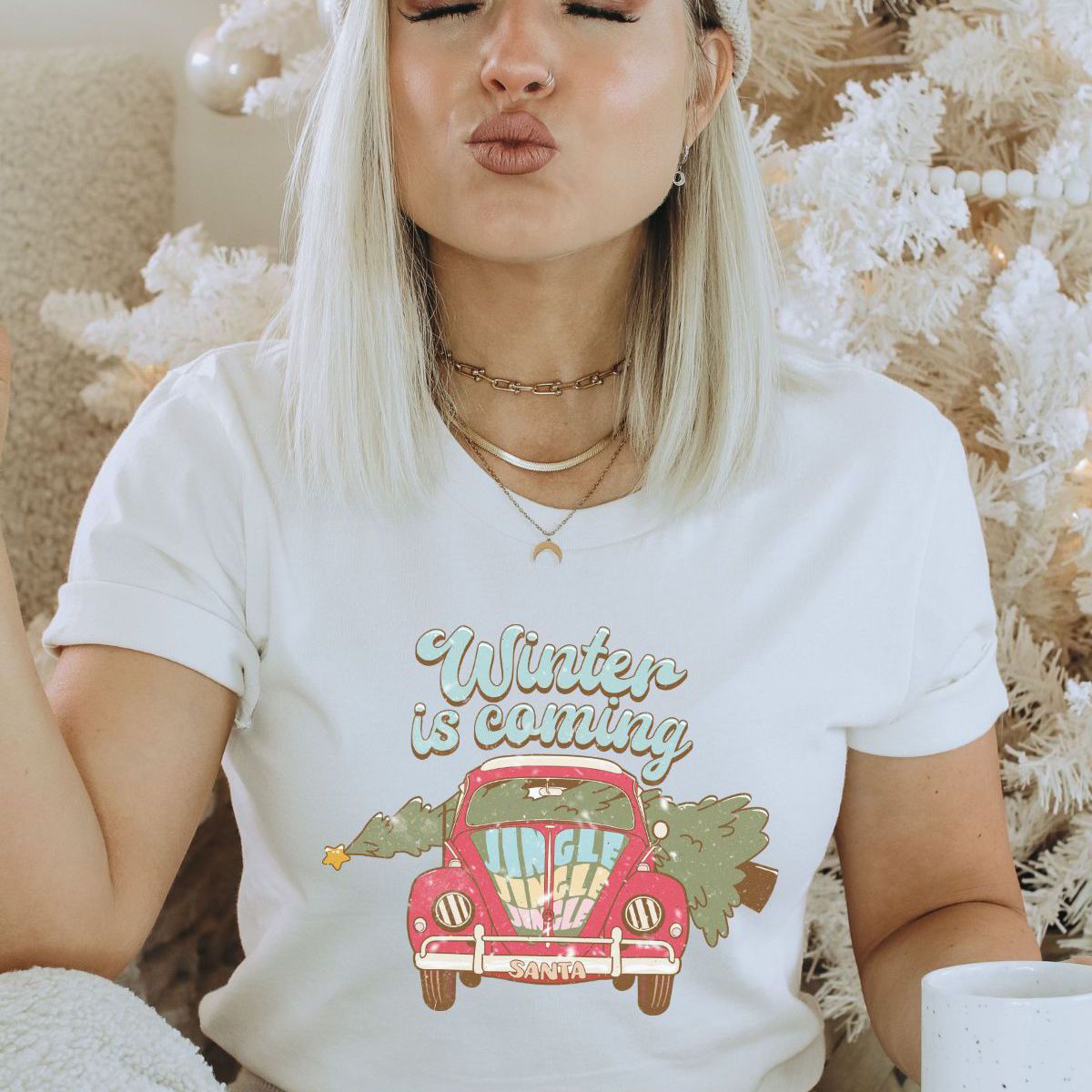 Winter Car Unisex Tee Christmas