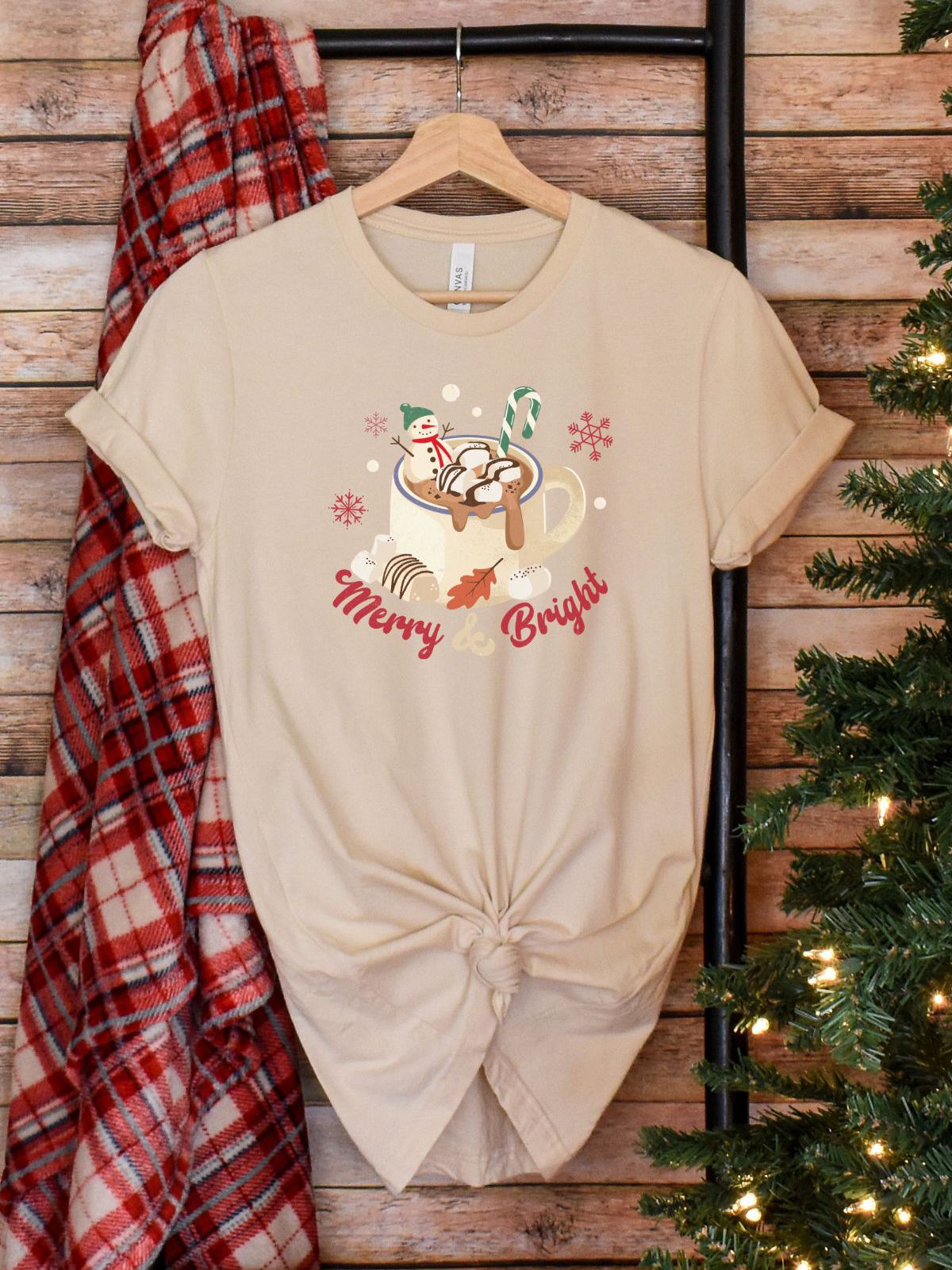 Merry Bright Women Tshirt Christmas