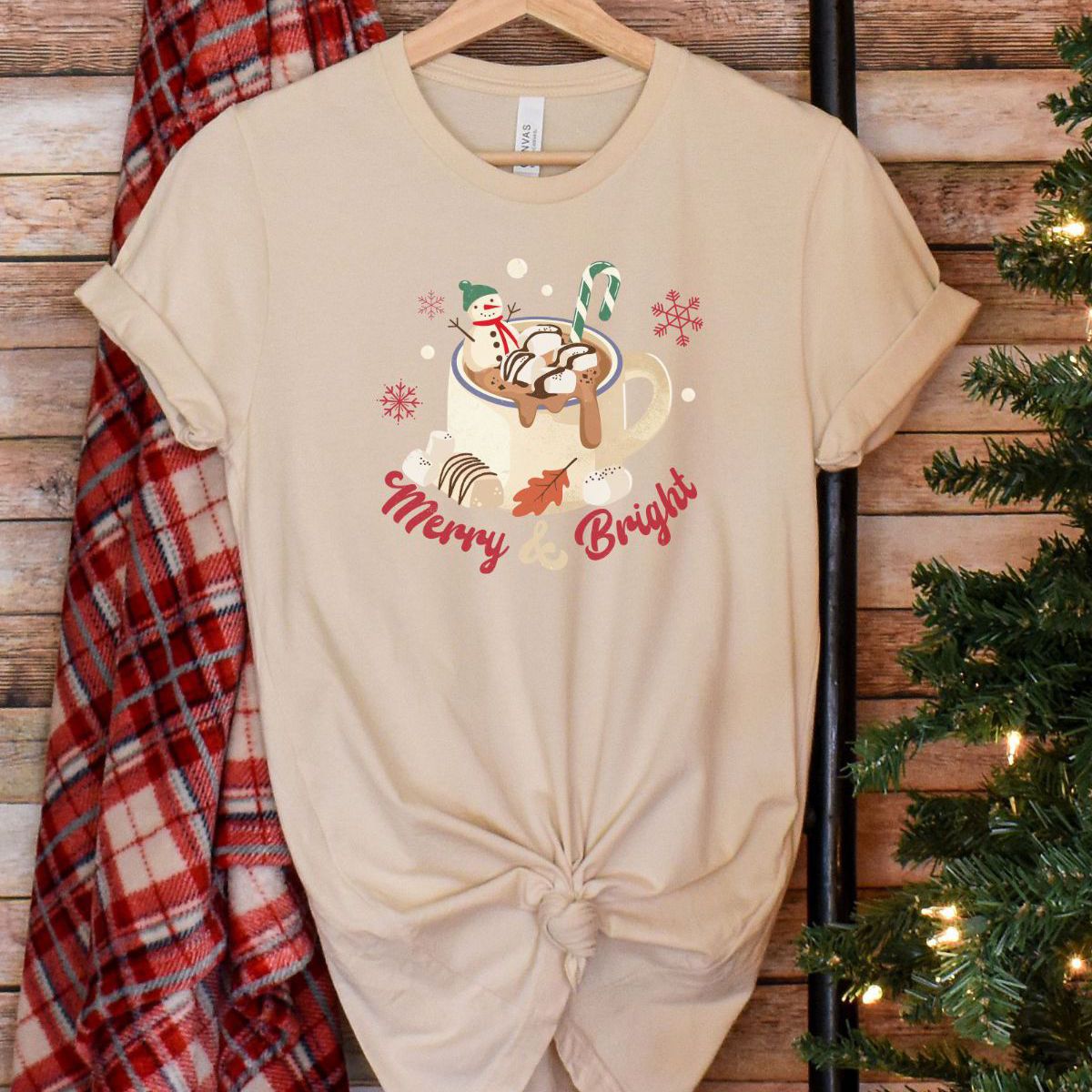 Merry Bright Women Tshirt Christmas