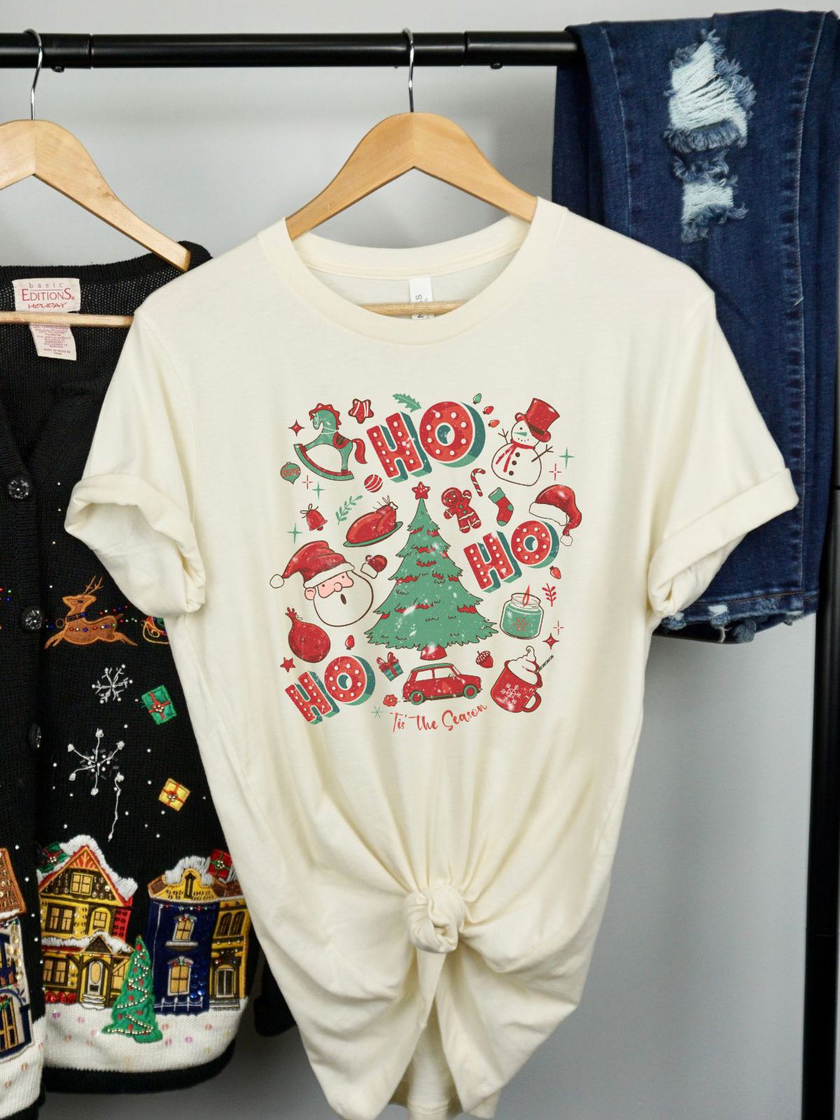Ho Ho Ho Womens T-Shirt Christmas