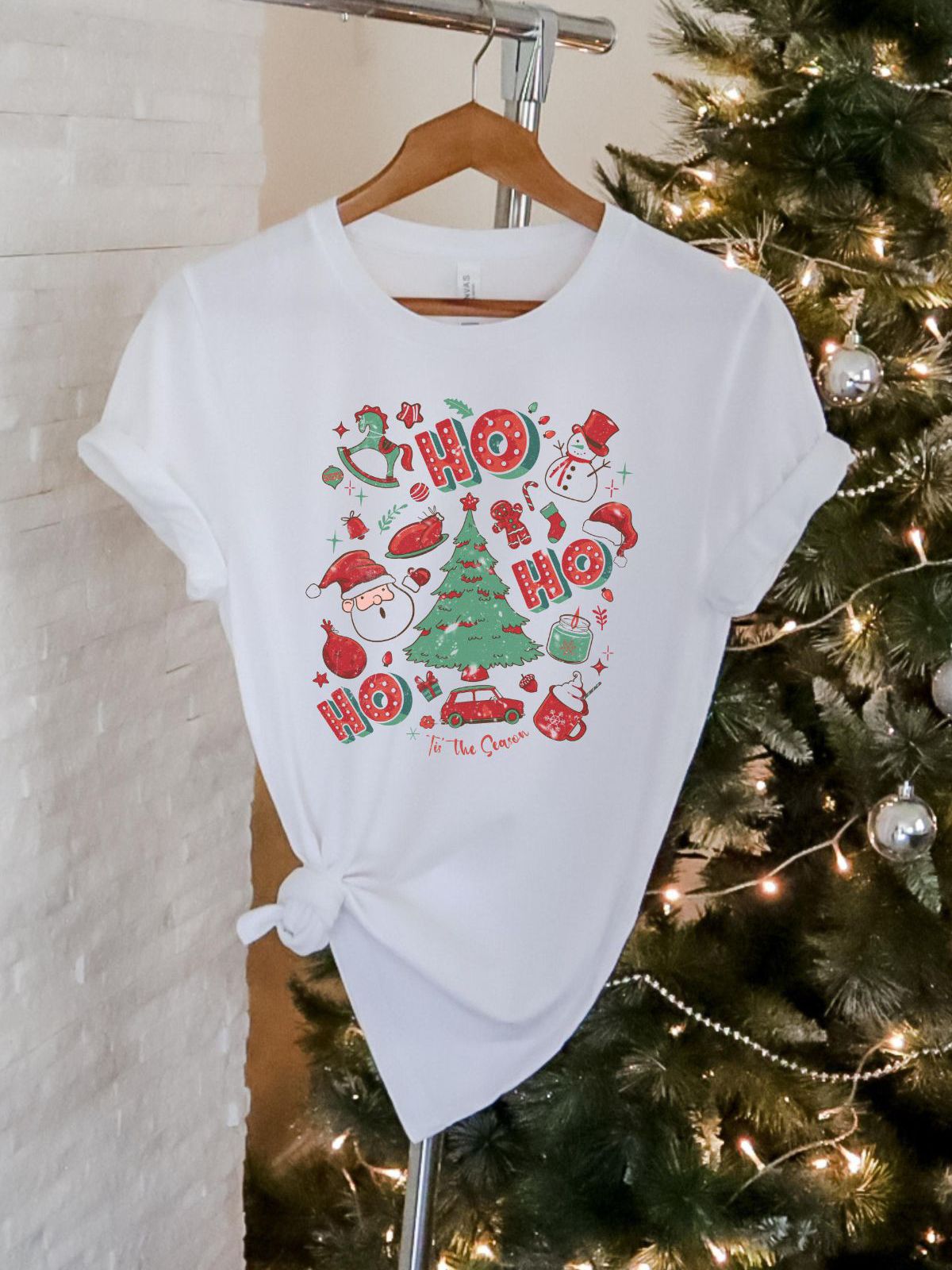 Ho Ho Ho Womens T-Shirt Christmas